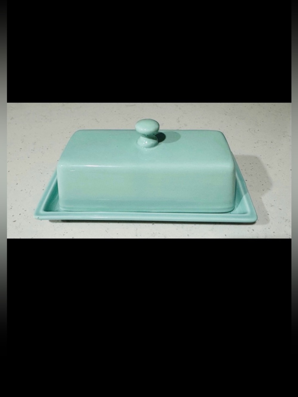 Martha Stuart Mint Green Ceramic Butter Dish
